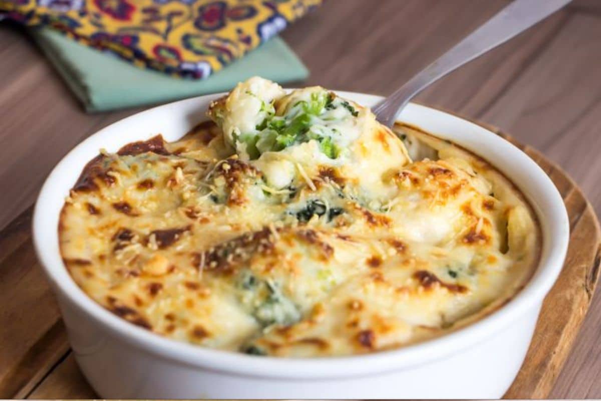 Couve-Flor com Brócolis Gratinado