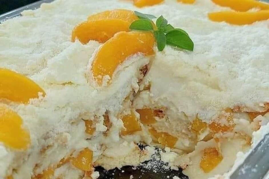 Receita de Pavê de Pêssego