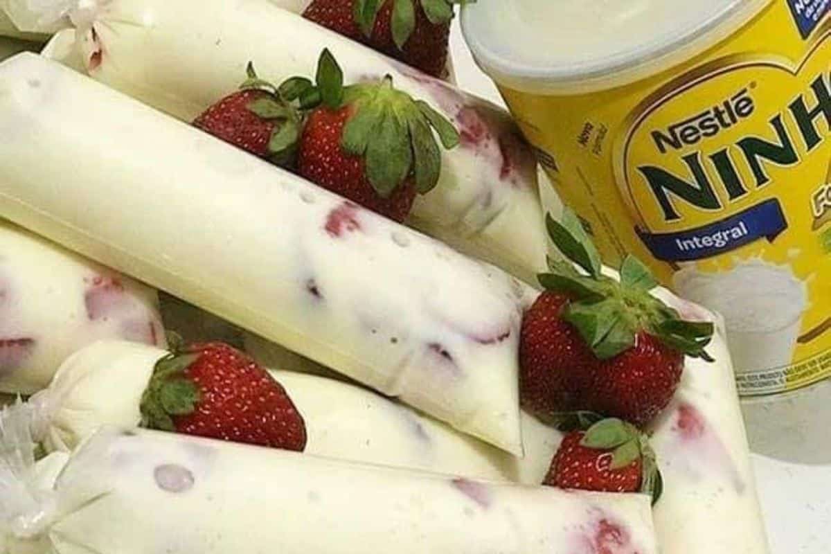 Geladinho Gourmet Leite Ninho com Morango