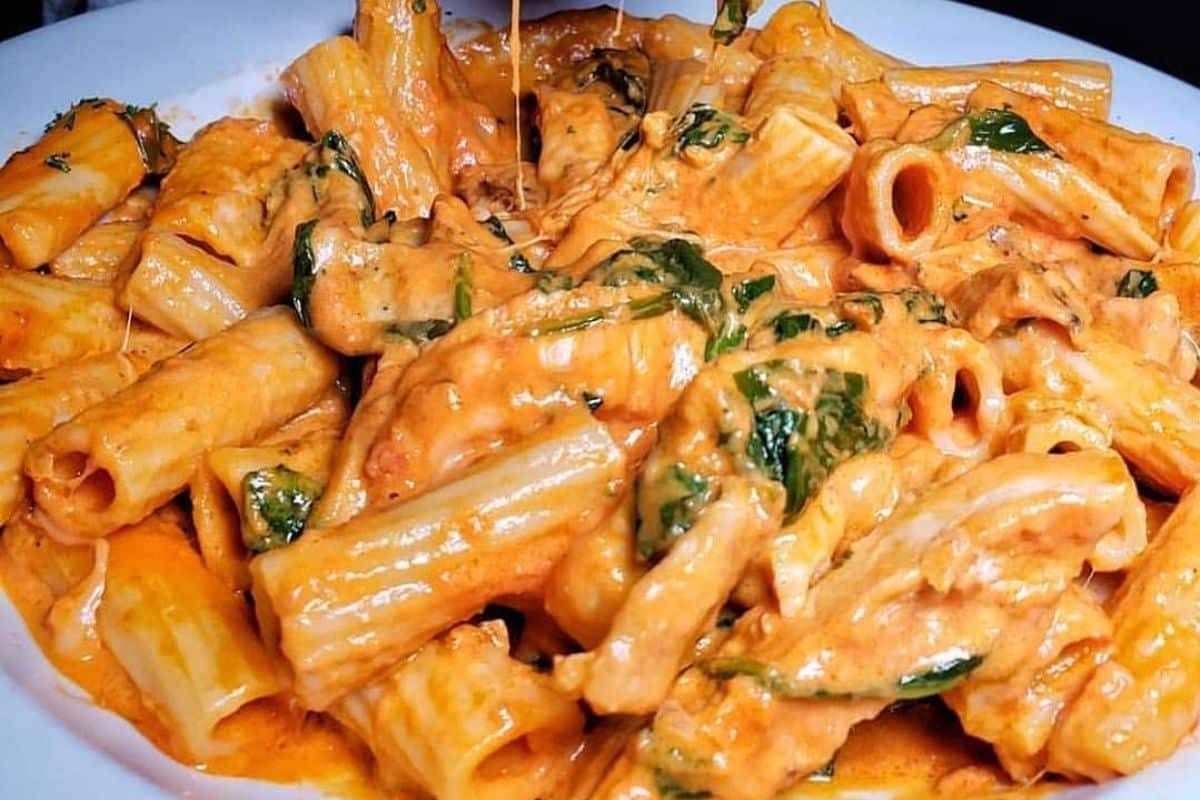 Macarrão com Molho Napolitano – Queijo Mussarela e Manjericão