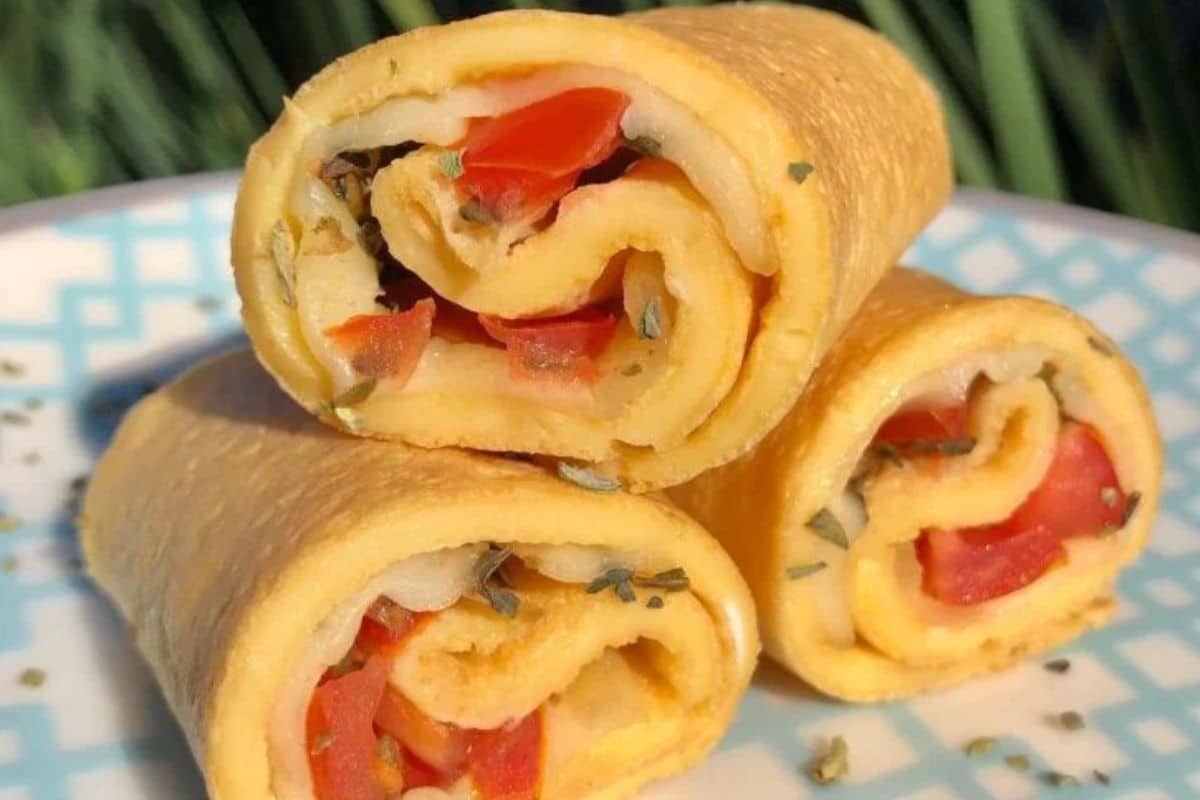 Crepioca de Queijo com Tomate e Orégano