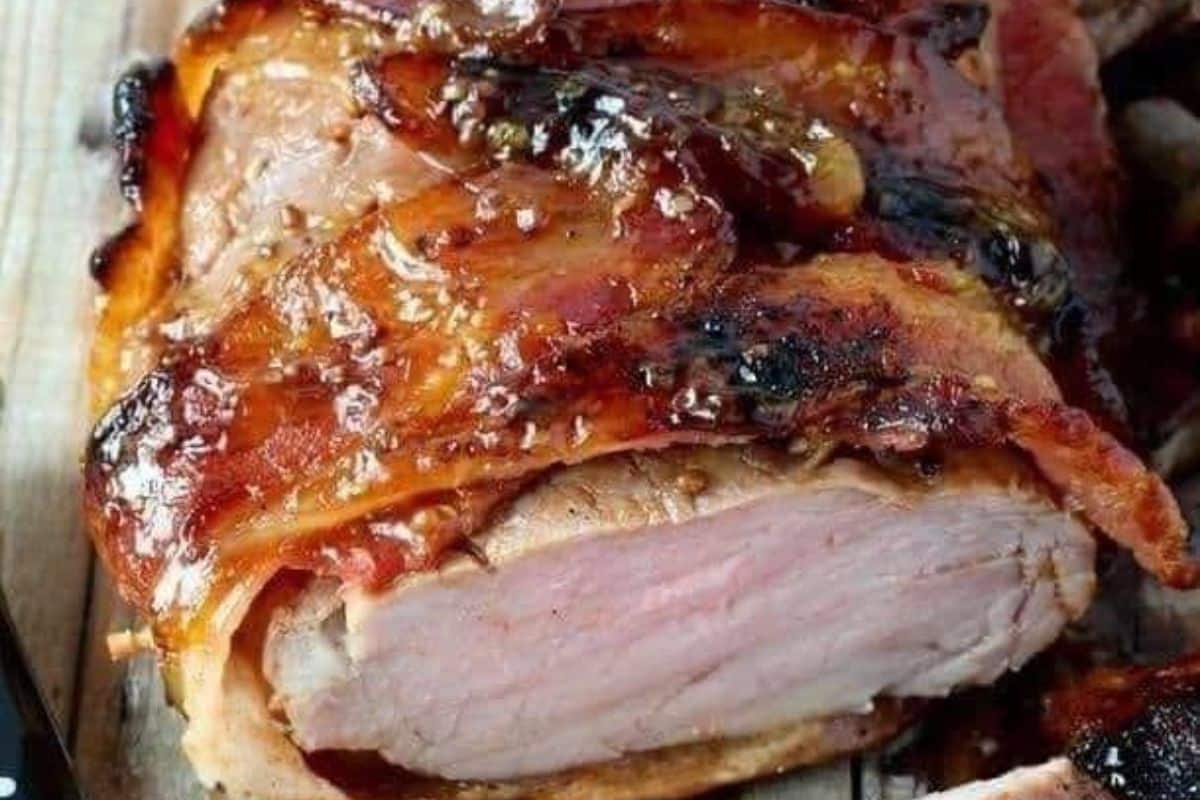 Lombo de Porco Caramelizado com Bacon