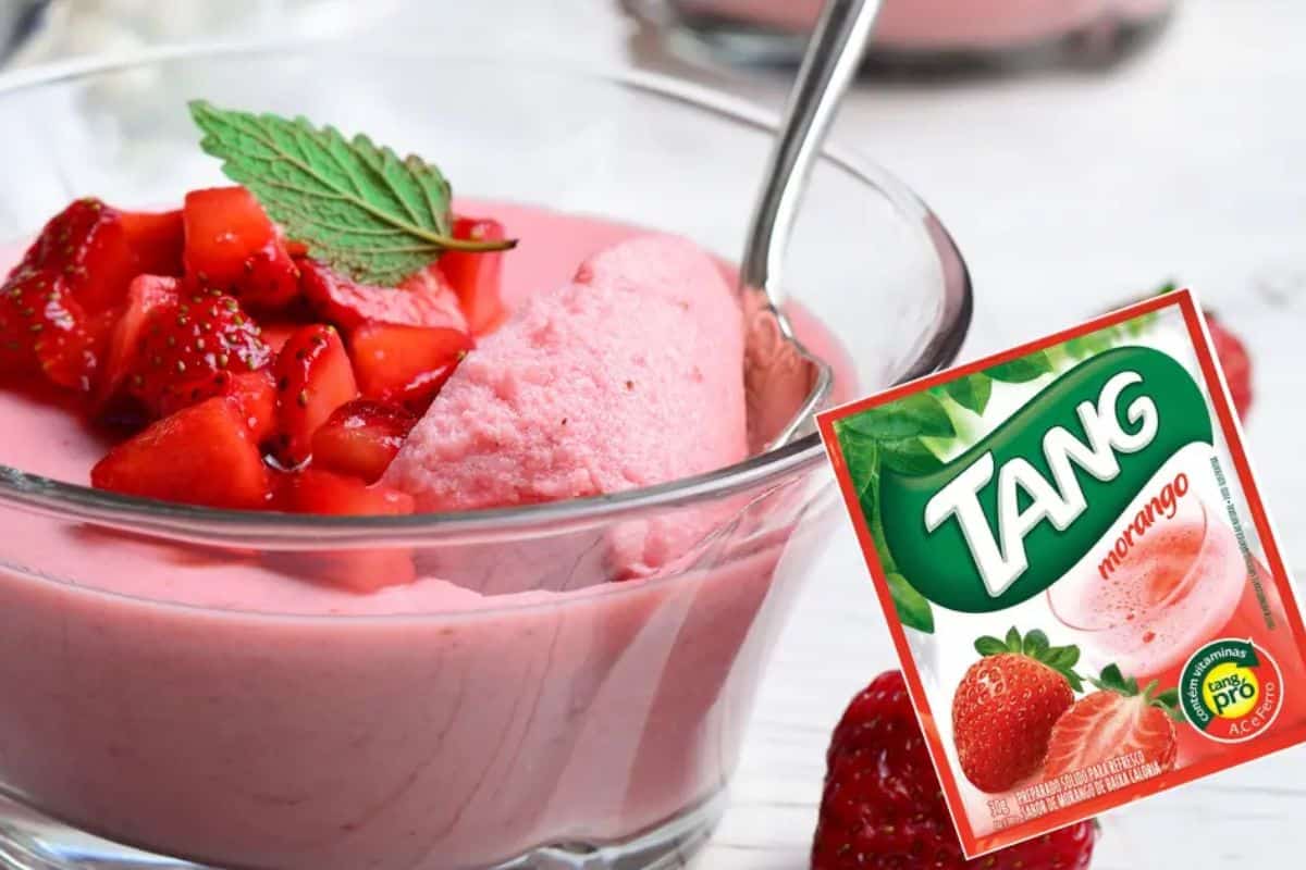 Mousse de Morango com Tang