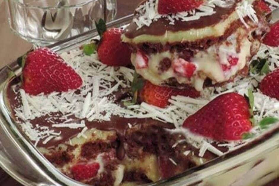 Receita de Pavê de Morango com Chocolate