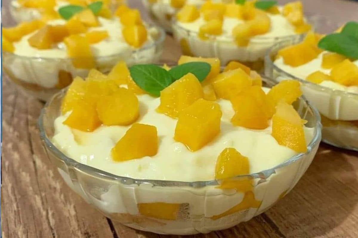 Pavê de Pêssego Delicioso Vem Aprender Comigo
