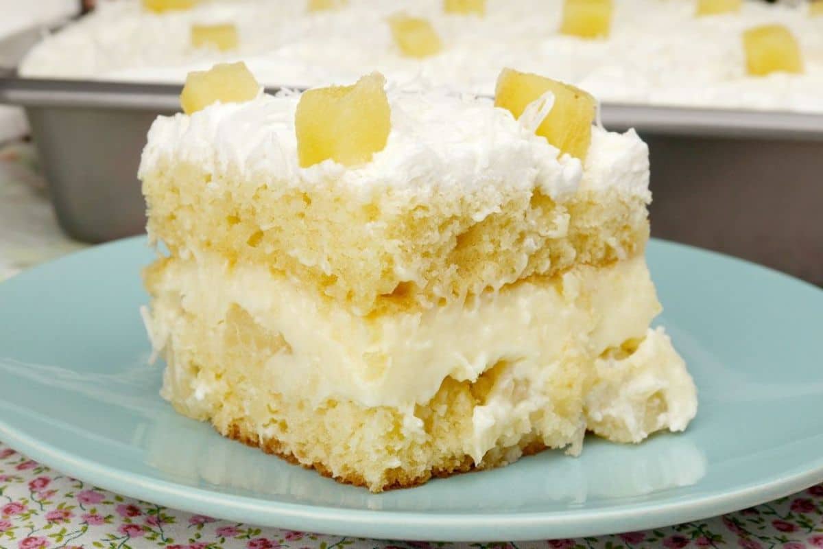 Receita de bolo de abacaxi gelado