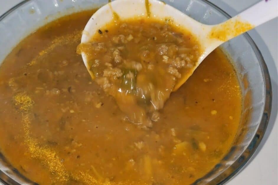 Receita de caldo de carne moída