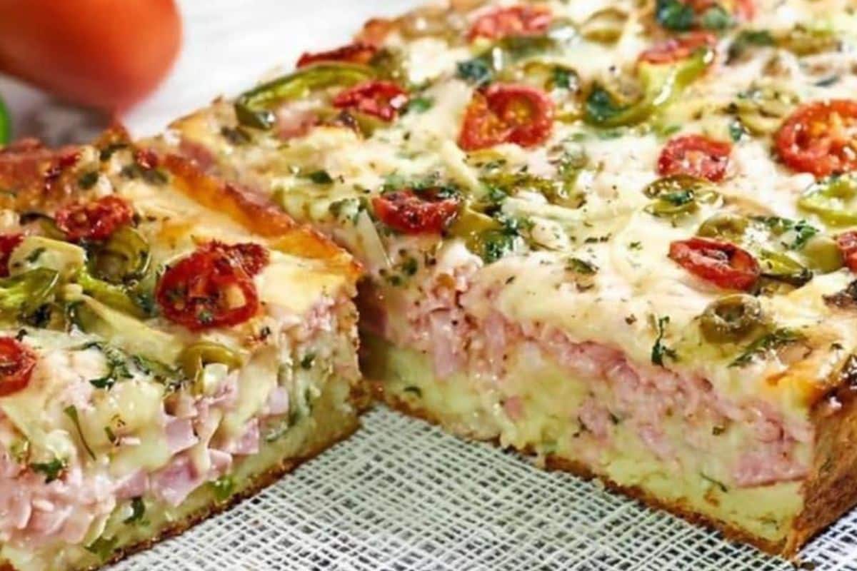 Torta de presunto e queijo prática