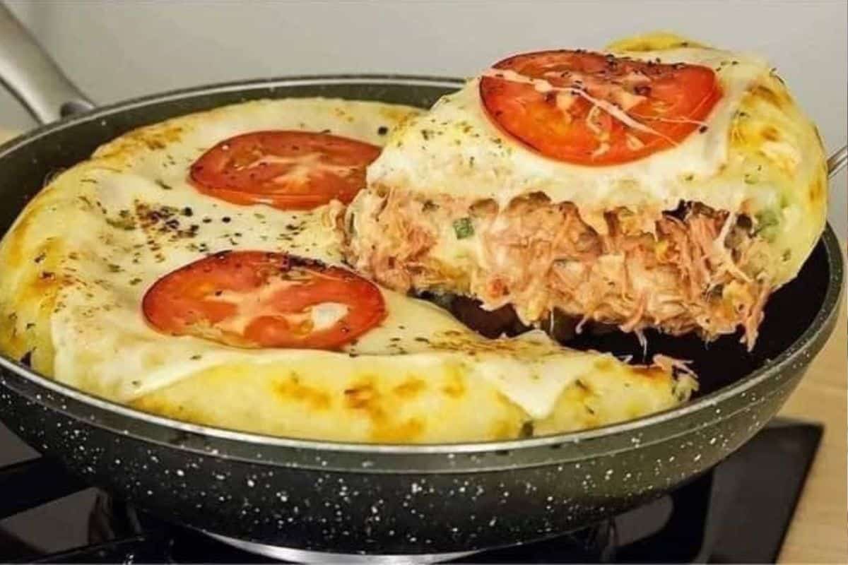 Lanchão de frigideira de frango sem farinha