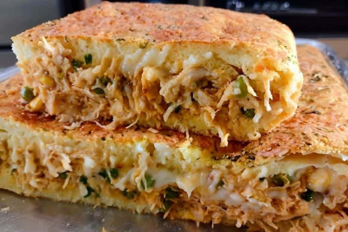 Torta de frango cremosa de liquidificador