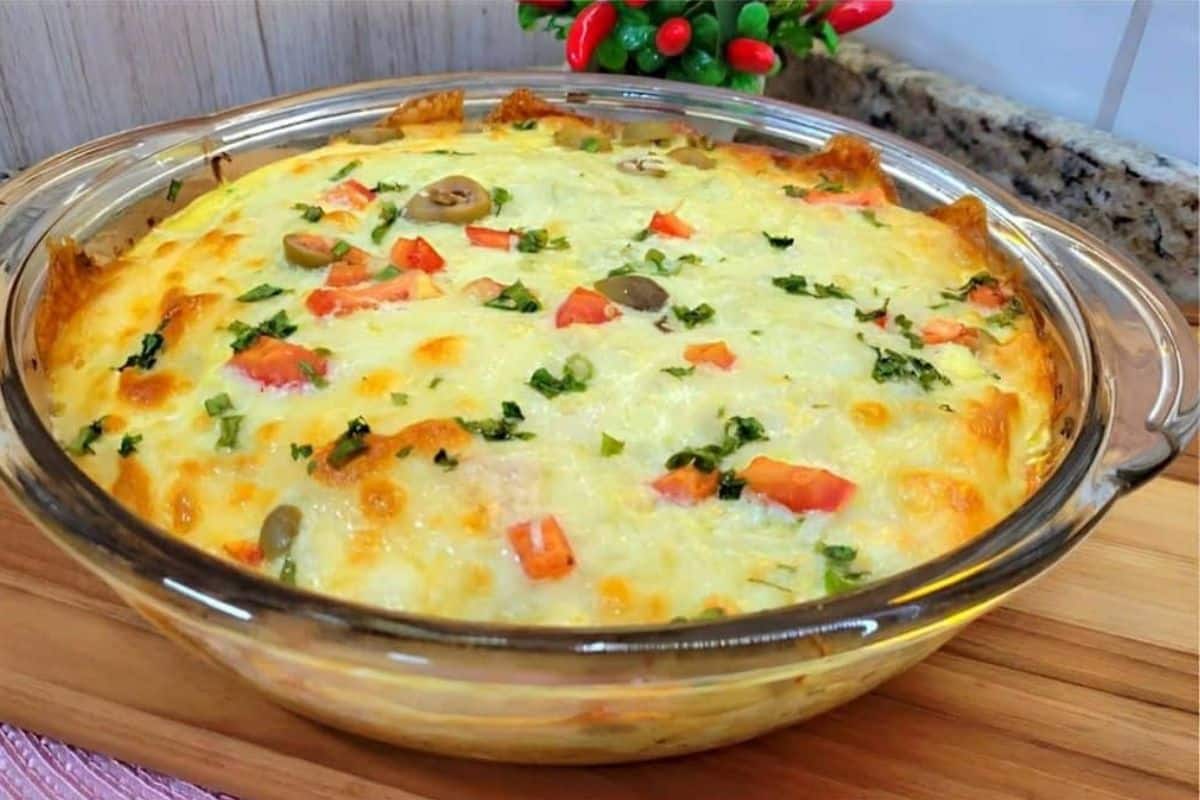 Torta de repolho cremosa deliciosa