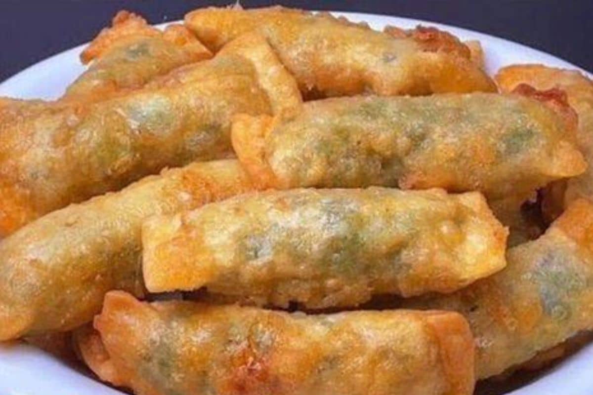 Massinha recheada, uma versão descomplicada que lembra o delicioso rolinho primavera!