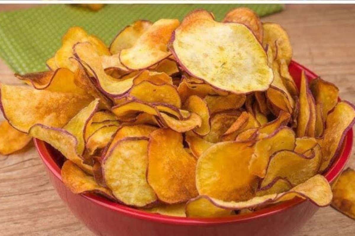 Receita Simples Batata-doce chips crocantes