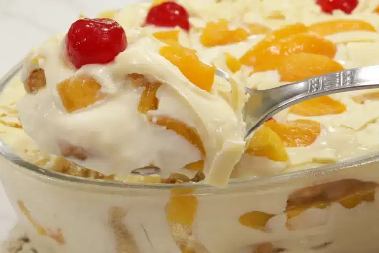 Delicie-se com um Pavê de Pêssego com Chocolate Branco: Uma Tentação para Sua Ceia de Natal