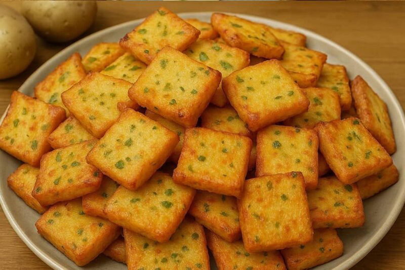 Esse salgadinho crocante de batata e queijo some em minutos aqui em casa